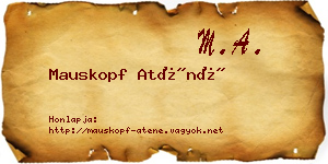 Mauskopf Aténé névjegykártya